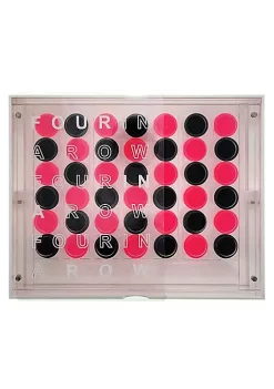 OnDisplay Luxe Acrylic Four In A Row Game w/Acrylic Storage Box - 4-In-A-Row Classic Executive Board Game (Pink/Black) -OnDisplay store Belk 489
