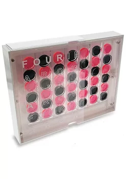 OnDisplay Luxe Acrylic Four In A Row Game w/Acrylic Storage Box - 4-In-A-Row Classic Executive Board Game (Pink/Black) -OnDisplay store Belk 490
