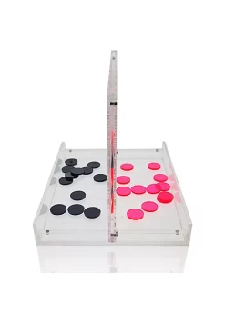 OnDisplay Luxe Acrylic Four In A Row Game w/Acrylic Storage Box - 4-In-A-Row Classic Executive Board Game (Pink/Black) -OnDisplay store Belk 491