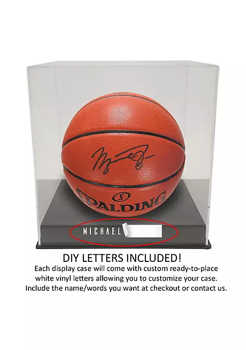 OnDisplay Deluxe Personalized UV-Protected Basketball/Soccer Ball Display Case - Black Base 4 OnDisplay Deluxe Personalized UV-Protected Basketball/Soccer Ball Display Case - Black Base - Image 2