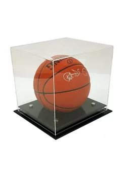 OnDisplay Deluxe UV-Protected Basketball/Soccer Ball Display Case - Luxe Clear Acrylic Polished Memorabilia Display
