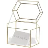OnDisplay Luxe Gold Frame Glass Wedding Card Box w/Lid - Clear Gift/Money Box - Bar Mitzvah/Birthday/Sweet 16/Anniversary -OnDisplay store Belk 537