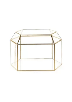 OnDisplay Luxe Gold Frame Glass Wedding Card Box w/Lid - Clear Gift/Money Box - Bar Mitzvah/Birthday/Sweet 16/Anniversary -OnDisplay store Belk 539