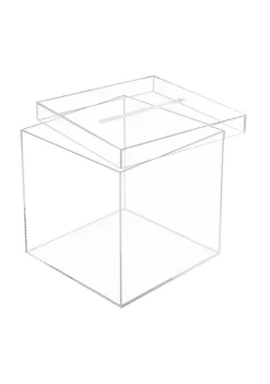 OnDisplay 10" Luxe Acrylic Clear Wedding Card Box w/Lid - Lucite Gift/Money Box - Bar Mitzvah/Birthday/Sweet 16/Anniversary (No Print) -OnDisplay store Belk 584