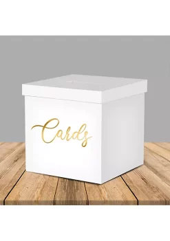 OnDisplay 10" Luxe Acrylic White Wedding Card Box w/Lid - Lucite Gift/Money Box - Bar Mitzvah/Birthday/Sweet 16/Anniversary (White) -OnDisplay store Belk 591