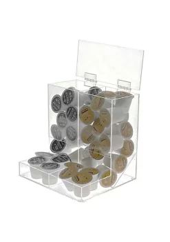OnDisplay Acrylic 2 Section Flip Top Storage Bin for Coffee Pods/Candy/Tea/Bulk Items - Office/Home/Retail Store Display Organizer -OnDisplay store Belk 636