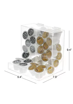 OnDisplay Acrylic 2 Section Flip Top Storage Bin for Coffee Pods/Candy/Tea/Bulk Items - Office/Home/Retail Store Display Organizer -OnDisplay store Belk 637