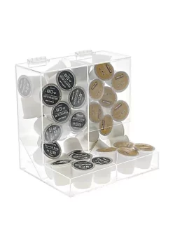 OnDisplay Acrylic 2 Section Flip Top Storage Bin for Coffee Pods/Candy/Tea/Bulk Items - Office/Home/Retail Store Display Organizer -OnDisplay store Belk 638