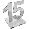 OnDisplay Luxe Laser Cut Mirrored Acrylic Wedding/Party/Event Table Numbers - 5" Tall Modern Thick Mirror Set (Silver, 11-15) -OnDisplay store Belk 657