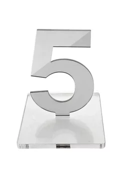 OnDisplay Luxe Laser Cut Mirrored Acrylic Wedding/Party/Event Table Numbers - 5" Tall Modern Thick Mirror Set (Silver, 11-15) -OnDisplay store Belk 658