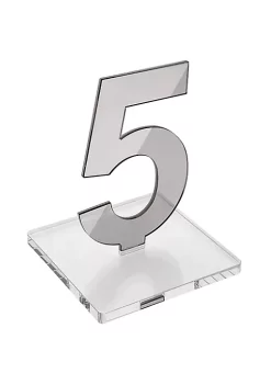 OnDisplay Luxe Laser Cut Mirrored Acrylic Wedding/Party/Event Table Numbers - 5" Tall Modern Thick Mirror Set (Silver, 11-15) -OnDisplay store Belk 661