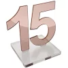 OnDisplay Luxe Laser Cut Mirrored Acrylic Wedding/Party/Event Table Numbers - 5" Tall Modern Thick Mirror Set (Rose Gold, 11-15) -OnDisplay store Belk 669
