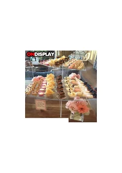 OnDisplay Cross Tier Acrylic Display Rack/Stand - Clear Food Display Stage for Parties, Weddings, Birthdays (5" Height) -OnDisplay store Belk 685
