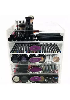 OnDisplay Ultimate Diva Cosmetic Organization Station - 12" Cube - Gold/Silver Agate (Purple/Silver) -OnDisplay store Belk 717