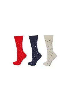 Sierra Socks Women's Combed Cotton Pin Dot Crew Casual 3 Pr. Pack Socks -OnDisplay store Belk 760