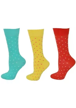 Sierra Socks Women's Combed Cotton Pin Dot Crew Casual 3 Pr. Pack Socks -OnDisplay store Belk 761
