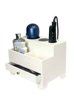 OnDisplay Makayla Deluxe Hair Tool and Accessory Organization Station - Holds Hair Dryer, Curling Iron, Hair Straightener and more