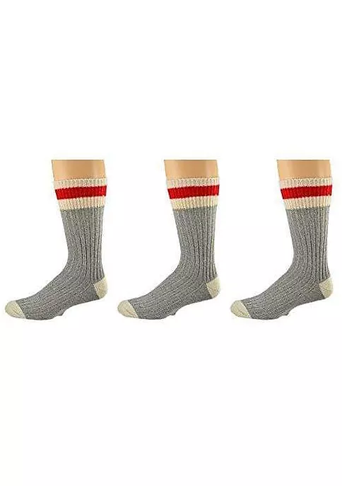 Sierra Socks Men's Wool Striped Boot Work 3 Pair Pack Socks 3 Sierra Socks Men's Wool Striped Boot Work 3 Pair Pack Socks