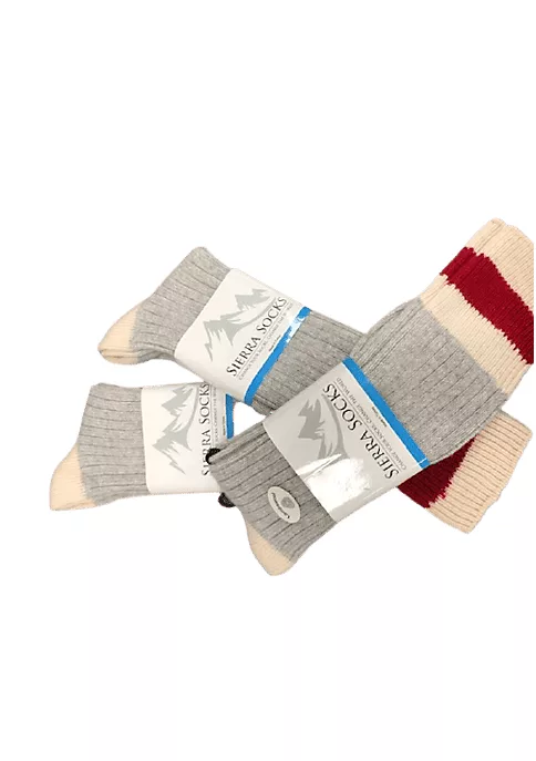 Sierra Socks Men's Wool Striped Boot Work 3 Pair Pack Socks 6 Sierra Socks Men's Wool Striped Boot Work 3 Pair Pack Socks - Image 4