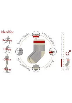 Sierra Socks Men's Wool Striped Boot Work 3 Pair Pack Socks 12 Sierra Socks Men's Wool Striped Boot Work 3 Pair Pack Socks -OnDisplay store Belk 807