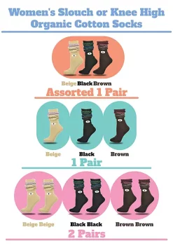 Sierra Socks Women's Slouch or Knee High Organic Cotton Socks -OnDisplay store Belk 823
