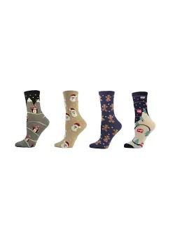 Sierra Socks Women's Holiday Theme Novelty Cotton Crew Socks -OnDisplay store Belk 832