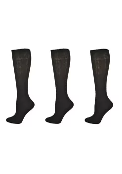 Sierra Socks Classic Cable Knit Acrylic Knee High Socks 3 Pair Pack