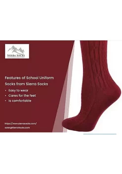 Sierra Socks Classic Cable Knit Acrylic Knee High Socks 3 Pair Pack -OnDisplay store Belk 839