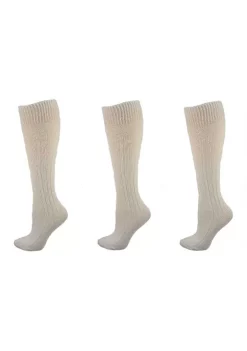 Sierra Socks Classic Cable Knit Acrylic Knee High Socks 3 Pair Pack -OnDisplay store Belk 842