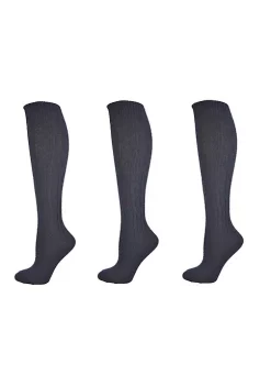 Sierra Socks Classic Cable Knit Acrylic Knee High Socks 3 Pair Pack -OnDisplay store Belk 845