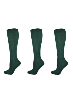Sierra Socks Classic Cable Knit Acrylic Knee High Socks 3 Pair Pack -OnDisplay store Belk 850