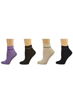 Sierra Socks Women's Bamboo Low Cut 4 Pair Pack Multi Color Socks