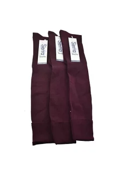 Sierra Socks Classic Flat knit Opaque Nylon Knee High Socks 3 Pair Pack -OnDisplay store Belk 880