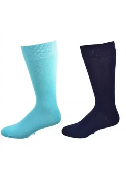 Sierra Socks Dress Casual 2 Pair Pack Combed Cotton Crew Plain Color Socks -OnDisplay store Belk 970