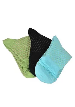 Sierra Socks Women's Cotton Small Diamond Pattern Quarter High 3 Pair Pack Socks -OnDisplay store Belk 975