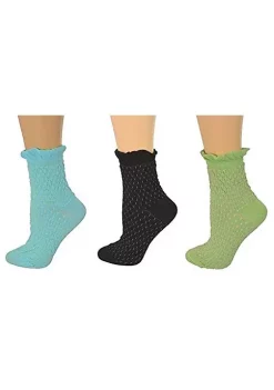 Sierra Socks Women's Cotton Small Diamond Pattern Quarter High 3 Pair Pack Socks -OnDisplay store Belk 977