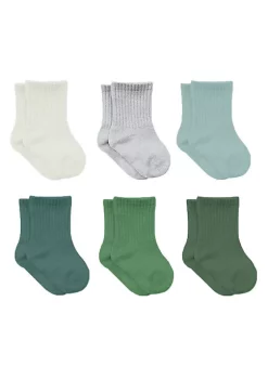 Sierra Socks Newborn Unisex Cotton Ankle-Hi Socks Assorted 6 Pair Pack