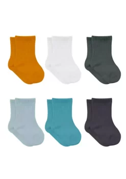 Sierra Socks Newborn Unisex Cotton Ankle-Hi Socks Assorted 6 Pair Pack -OnDisplay store Belk 983