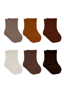 Sierra Socks Newborn Unisex Cotton Ankle-Hi Socks Assorted 6 Pair Pack -OnDisplay store Belk 985