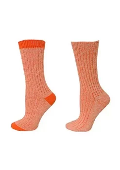 Sierra Socks Outdoor Boot Hiking Socks, Marled Twisted Cotton 2 Pair Pack Socks, Women's Cotton Socks -OnDisplay store Belk 991